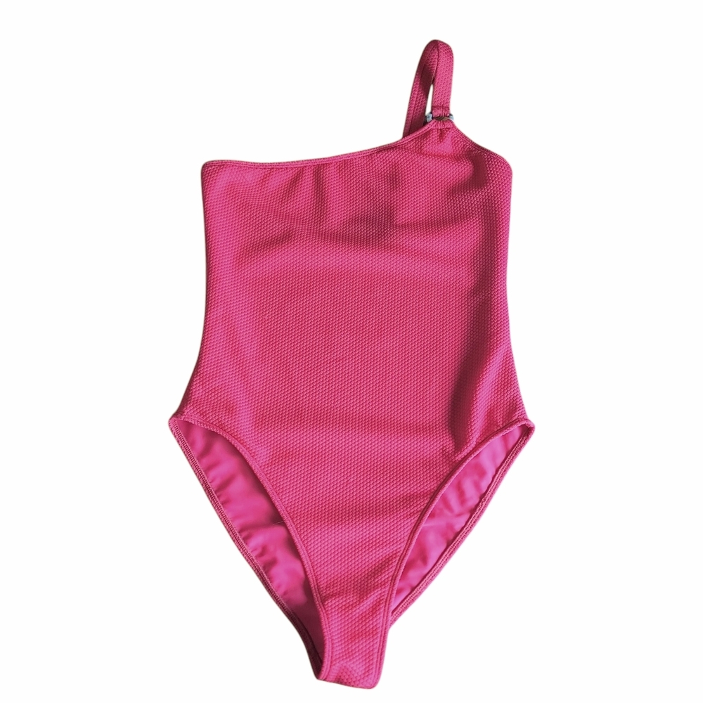 House Of Harlow Red One-Shoulder Textured Swimsuit Women's Size S